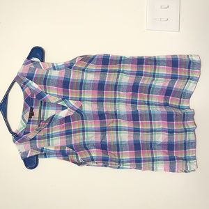 Talbots Woman's Sleeveless Multicolor Plaid Top Size XS